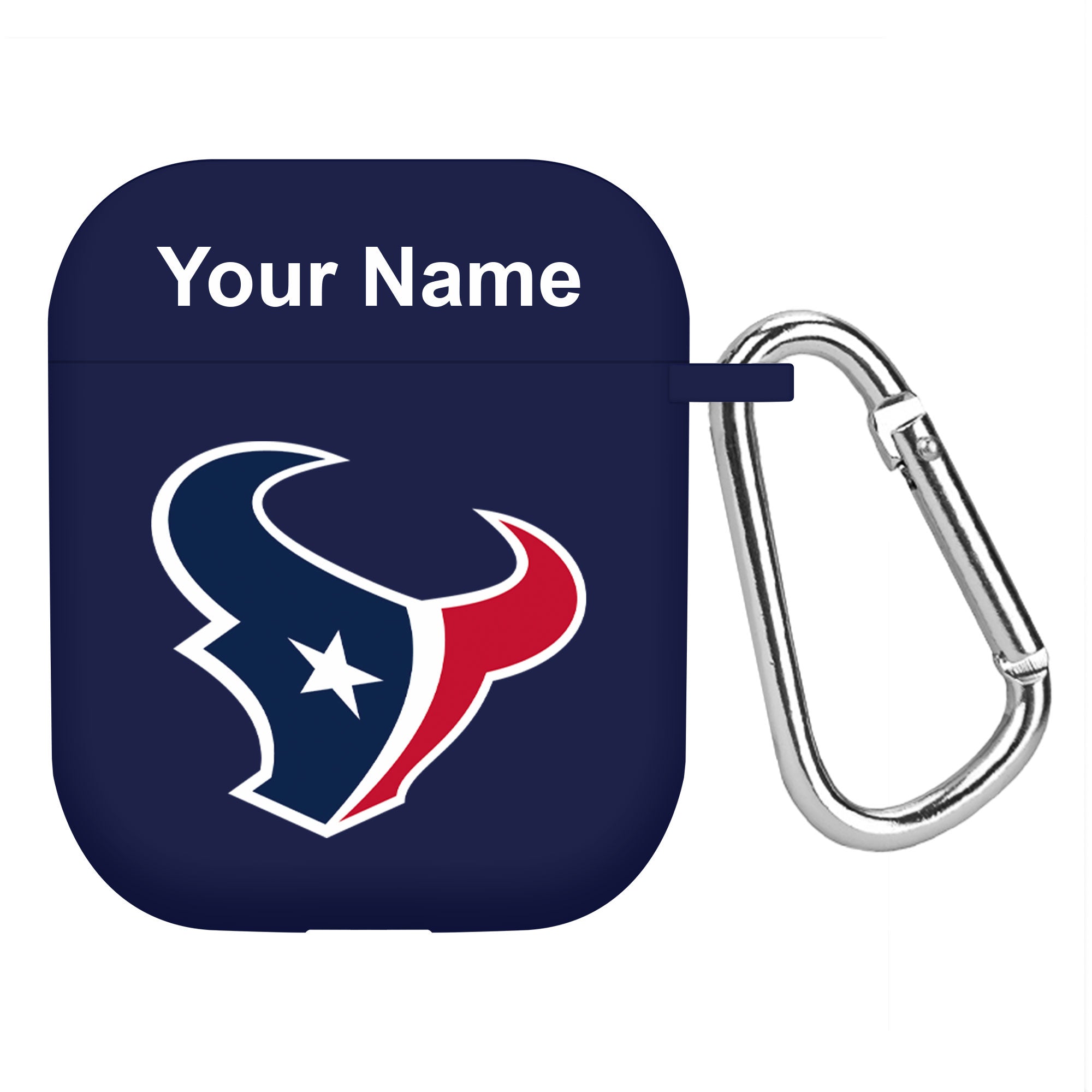 Houston Texans Custom Name HD Apple AirPods Gen 1 & 2 Case Cover (Navy)