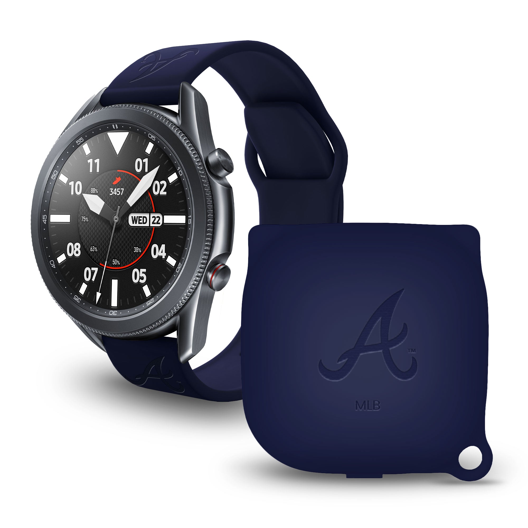 Atlanta Braves Engraved Samsung Watch Band And Buds Pro Combo
