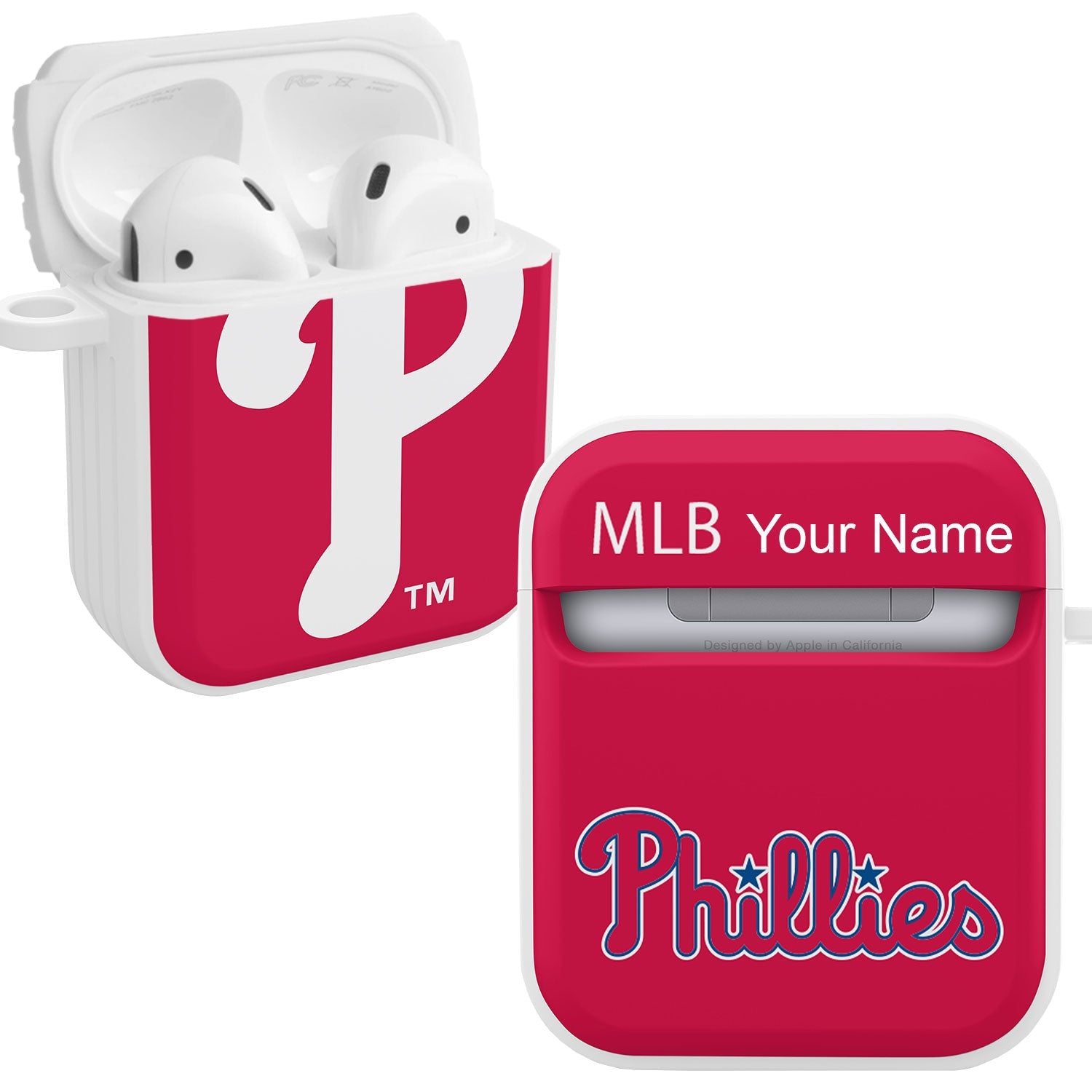 Philadelphia Phillies HDX Custom Name Case Cover Compatible with Apple AirPods Gen 1 & 2