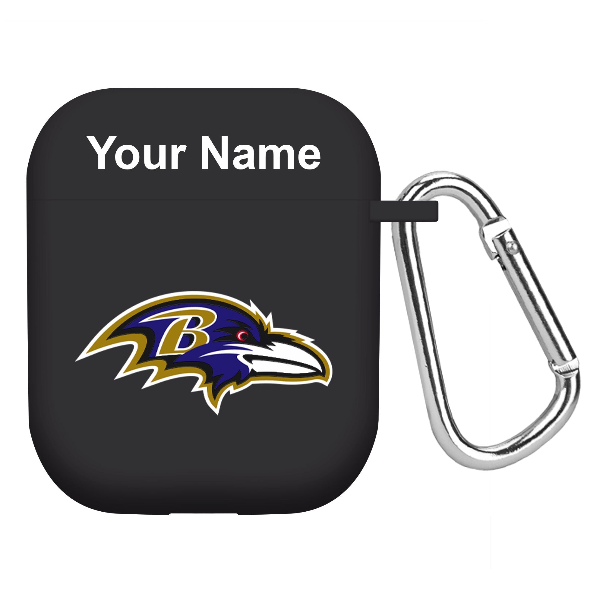 Baltimore Ravens Custom Name HD Apple AirPods Gen 1 & 2 Case Cover (Black)