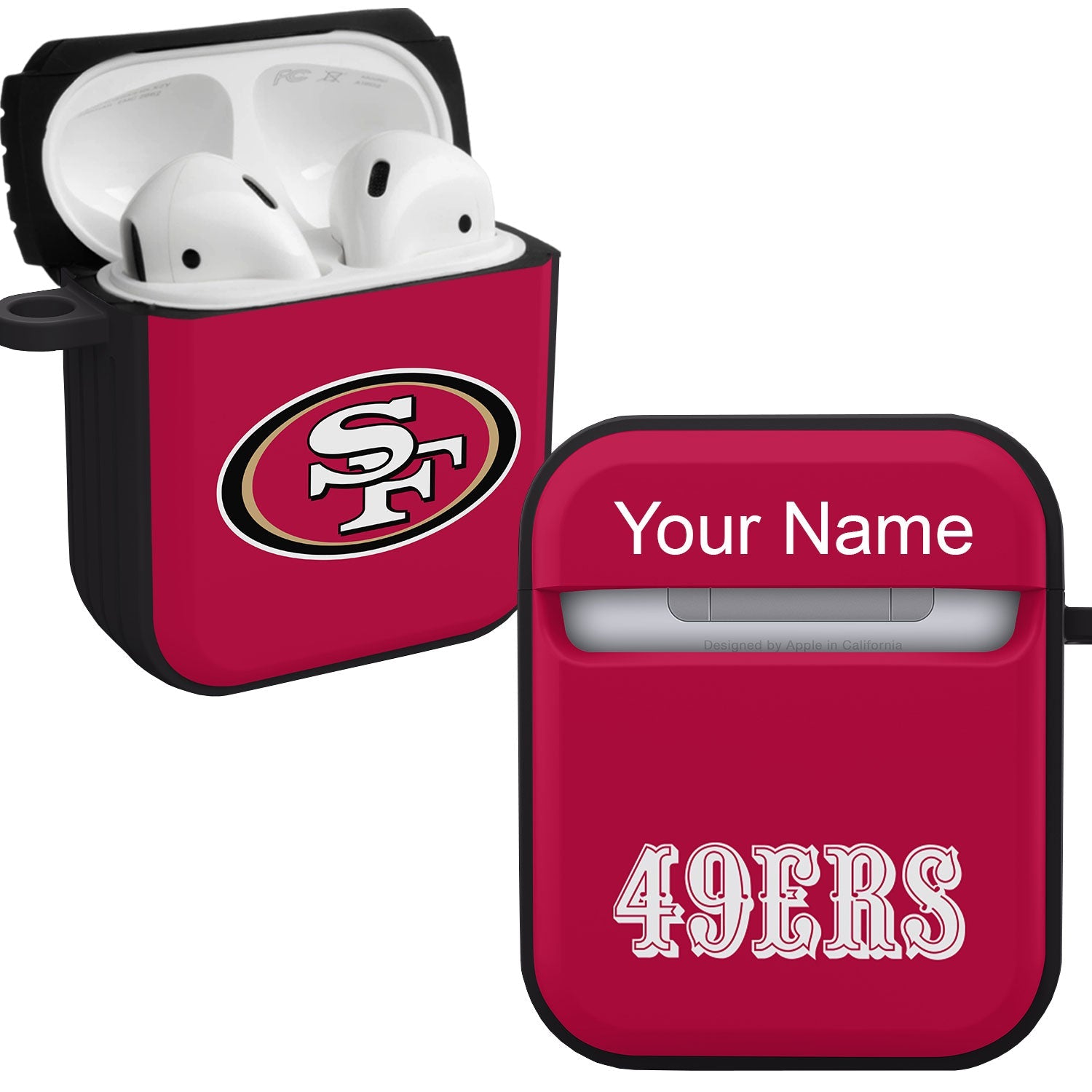 San Francisco 49ers HDX Custom Name Case Cover for Apple AirPods Gen 1 & 2