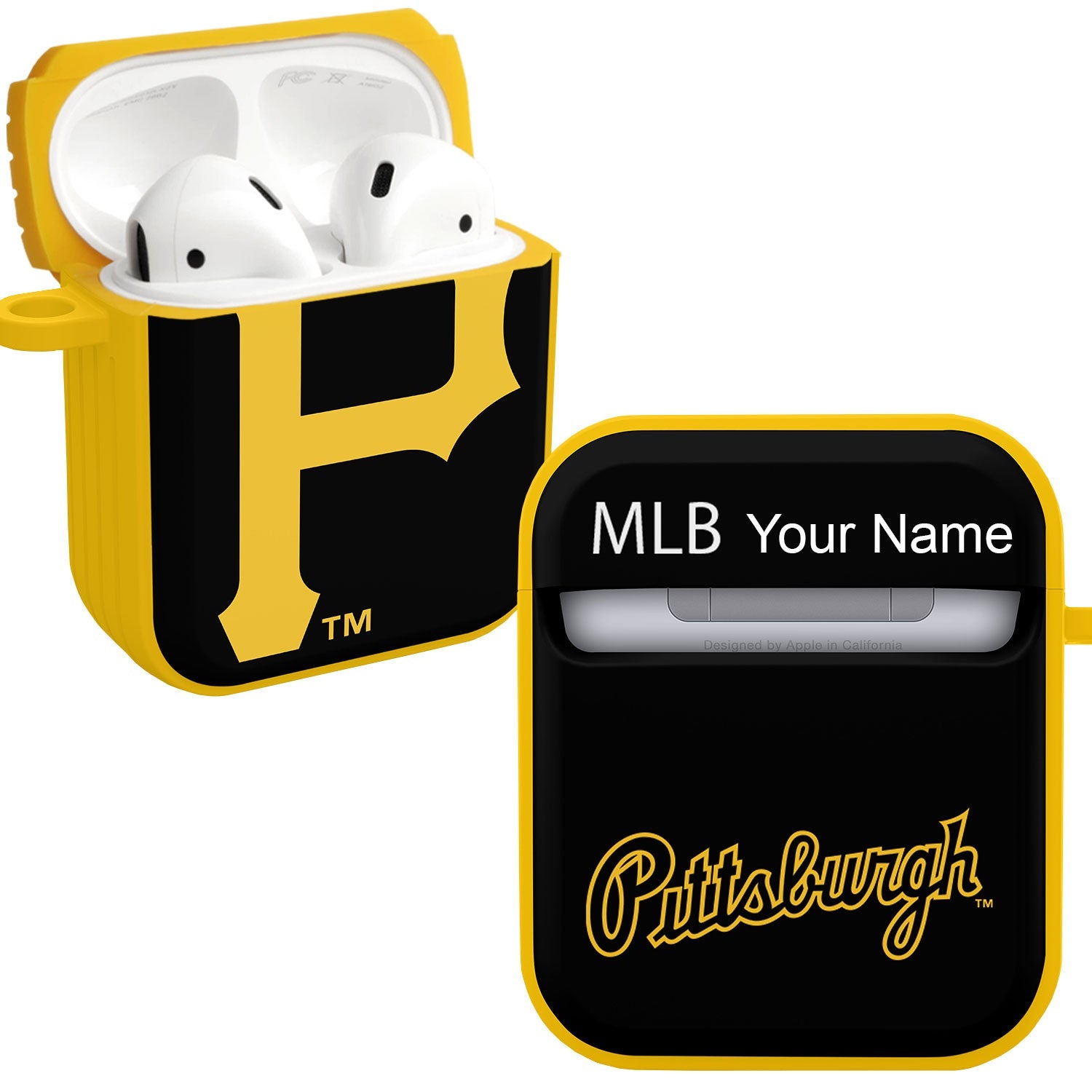 Pittsburgh Pirates HDX Custom Name Case Cover Compatible with Apple AirPods Gen 1 & 2