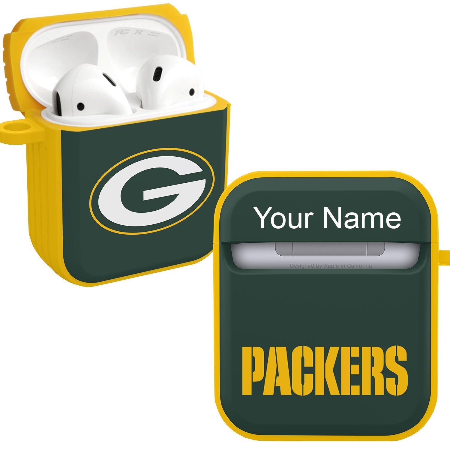 Green Bay Packers HDX Custom Name Case Cover for Apple AirPods Gen 1 & 2