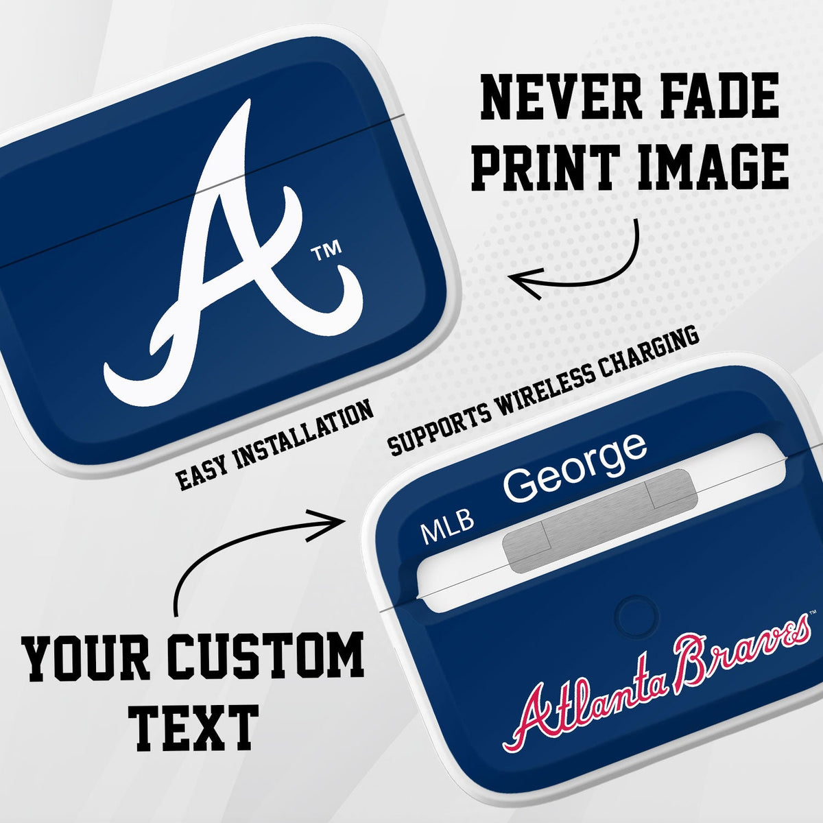 Atlanta Braves Custom HDX Apple AirPods Pro Cover (Classic)