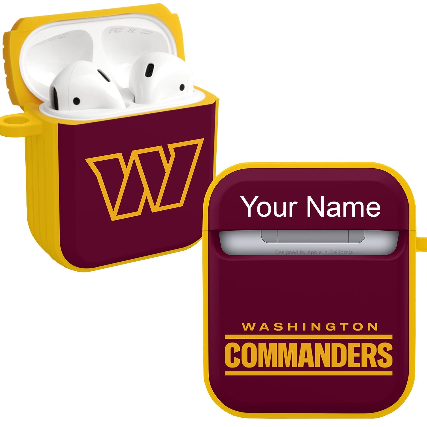 Washington Commanders HDX Custom Name Case Cover for Apple AirPods Gen 1 & 2