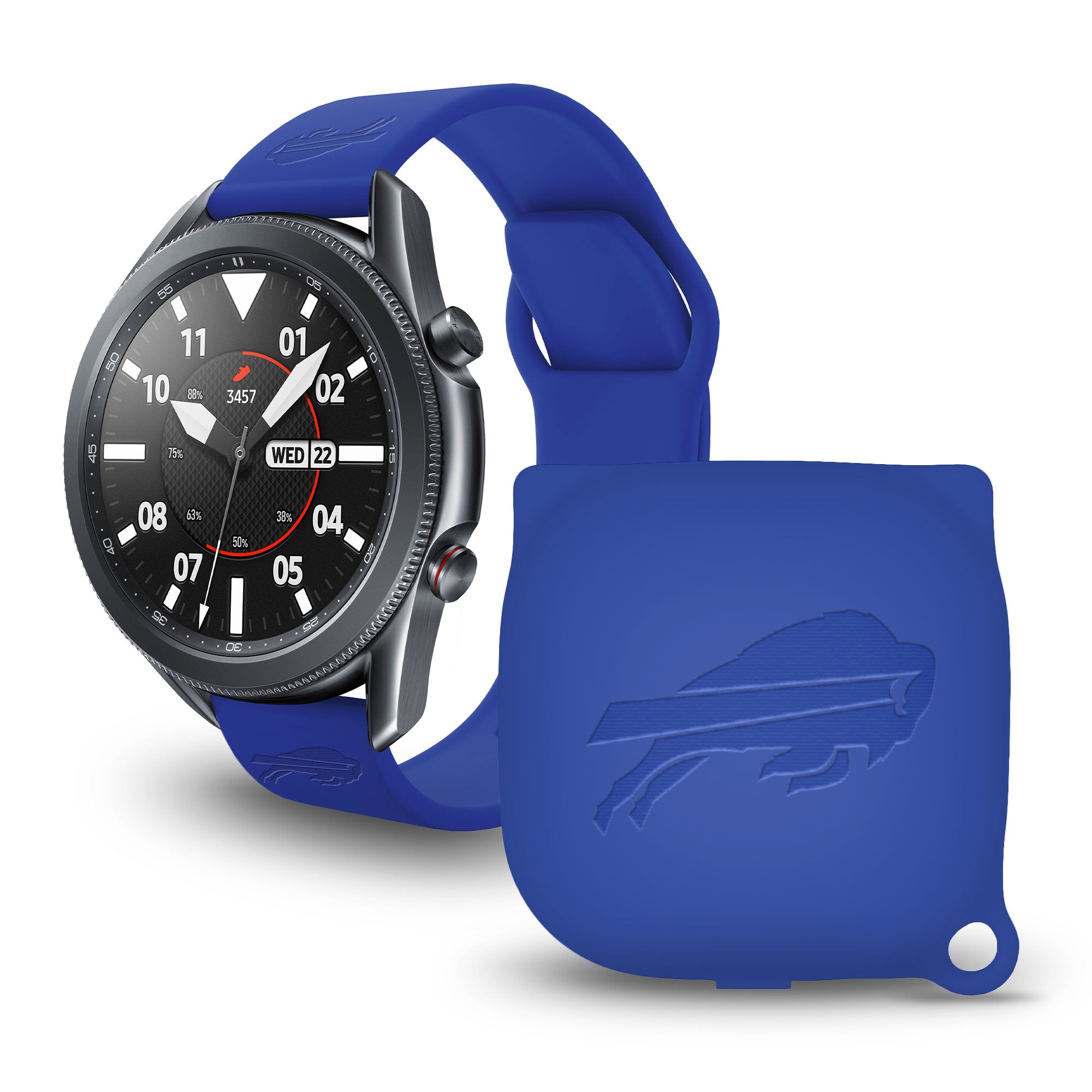 Buffalo Bills Engraved Samsung Watch Band And Buds Pro Combo