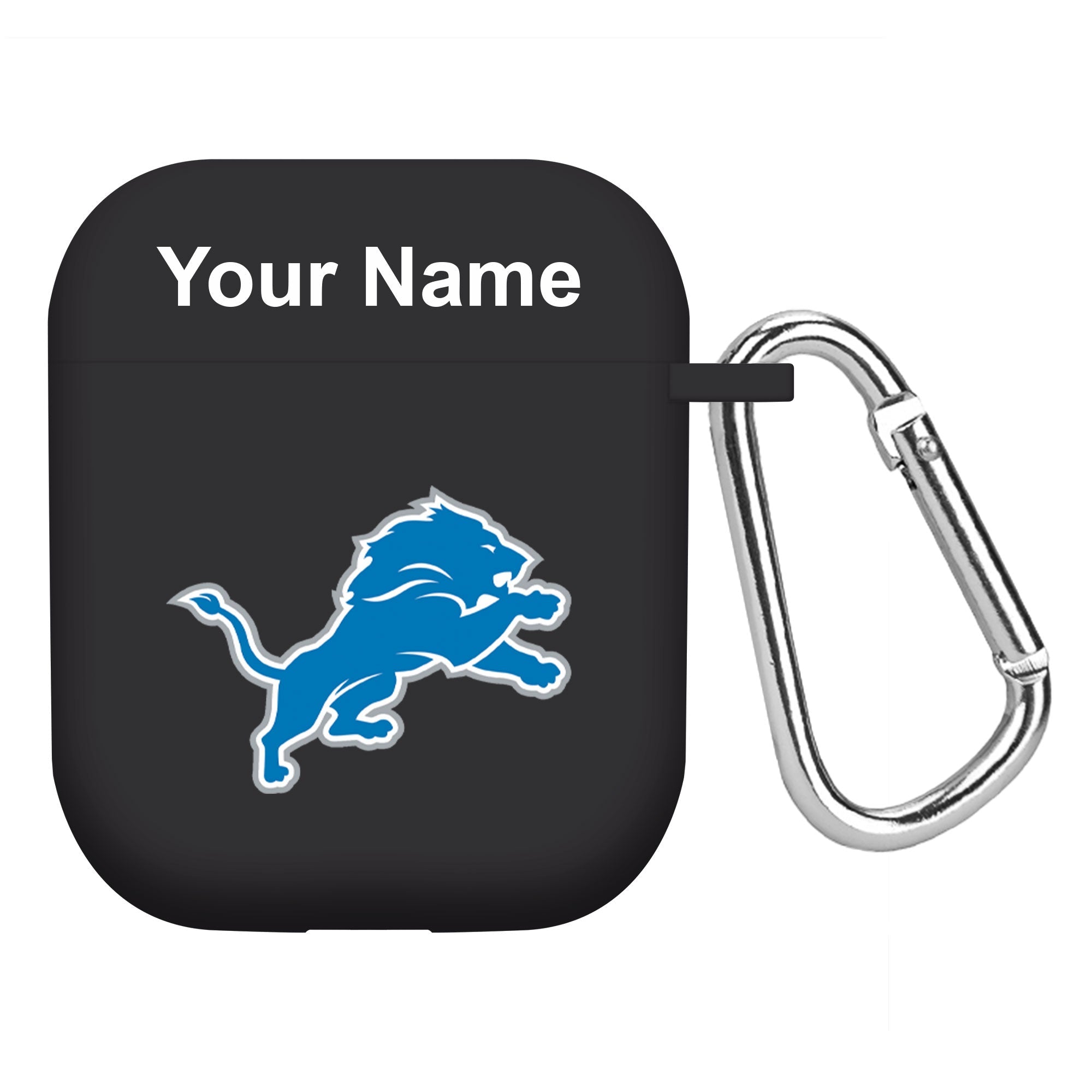 Detroit Lions Custom Name HD Apple AirPods Gen 1 & 2 Case Cover (Black)