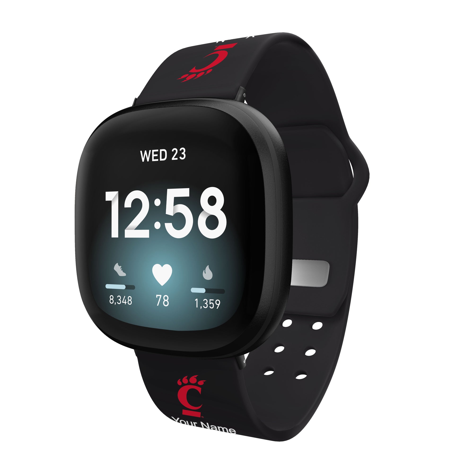 Cincinnati Bearcats Custom Name HD FitBit Versa 3 & Sense Watch Band