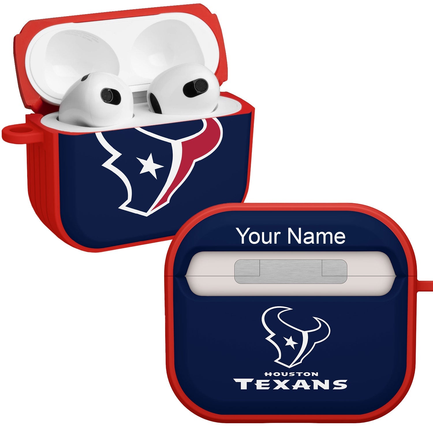 Houston Texans HDX Custom Name Case Cover for Apple AirPods Gen 3