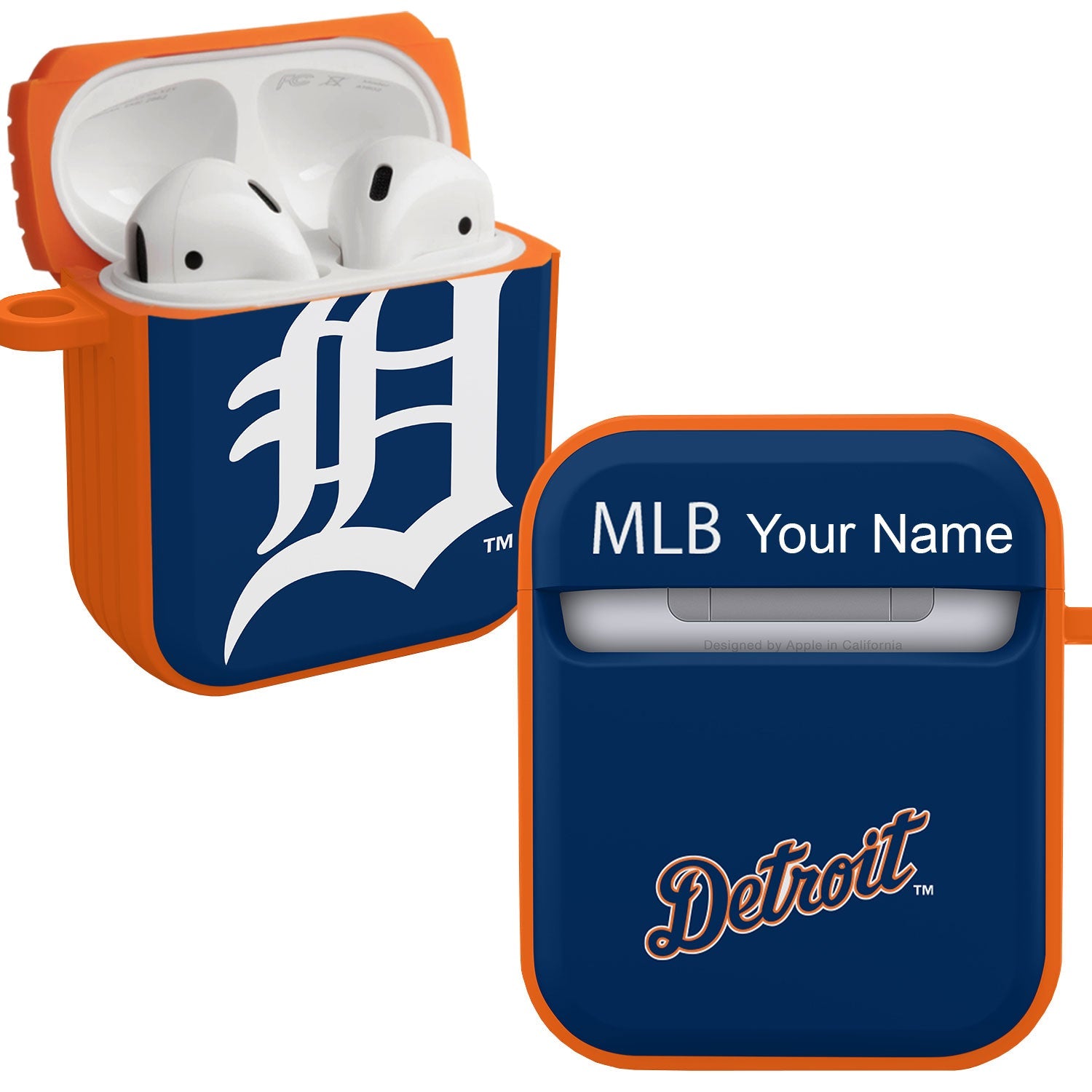 Detroit Tigers HDX Custom Name Case Cover Compatible with Apple AirPods Gen 1 & 2