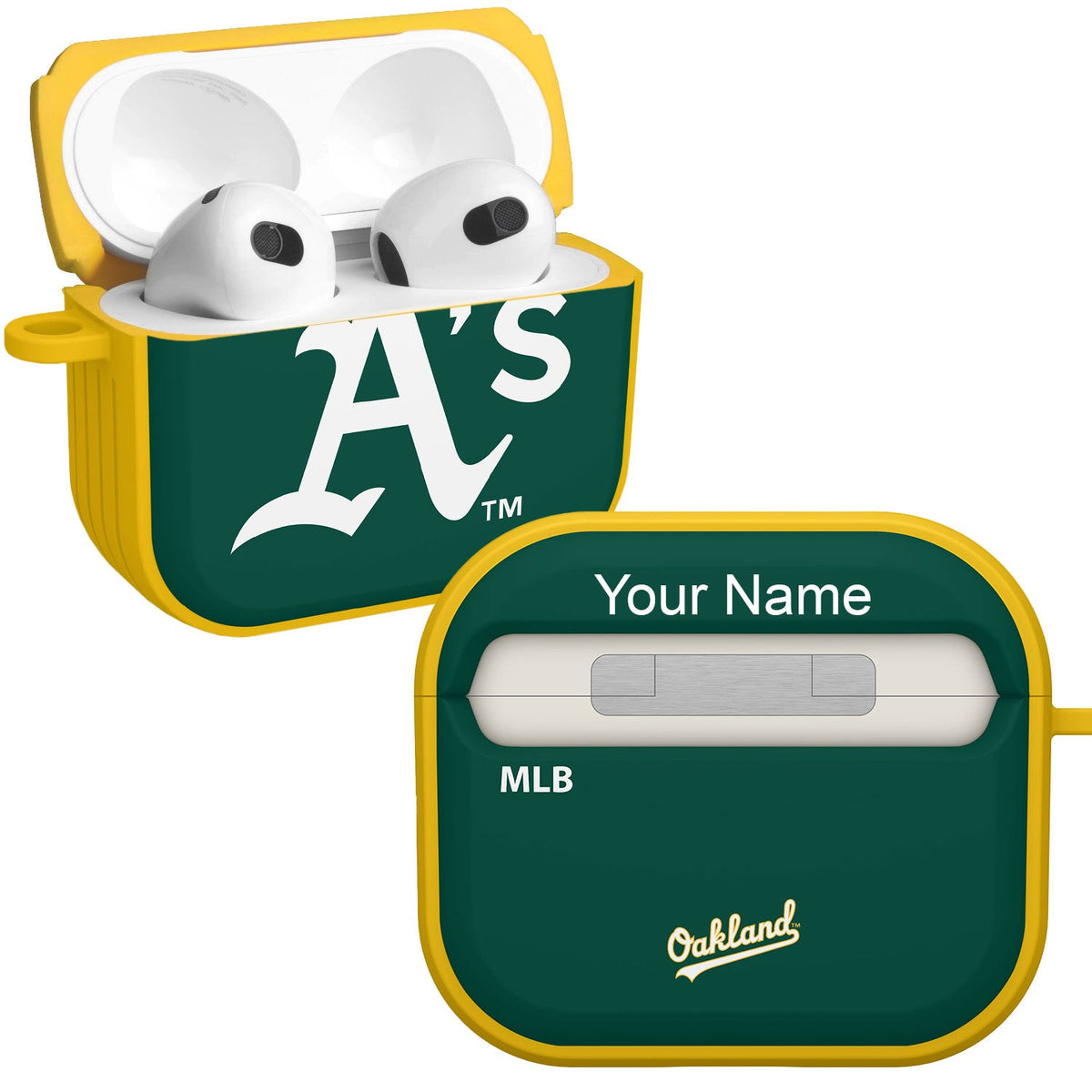 Oakland Athletics HDX Custom Name Case Cover Compatible with Apple AirPods Gen 3
