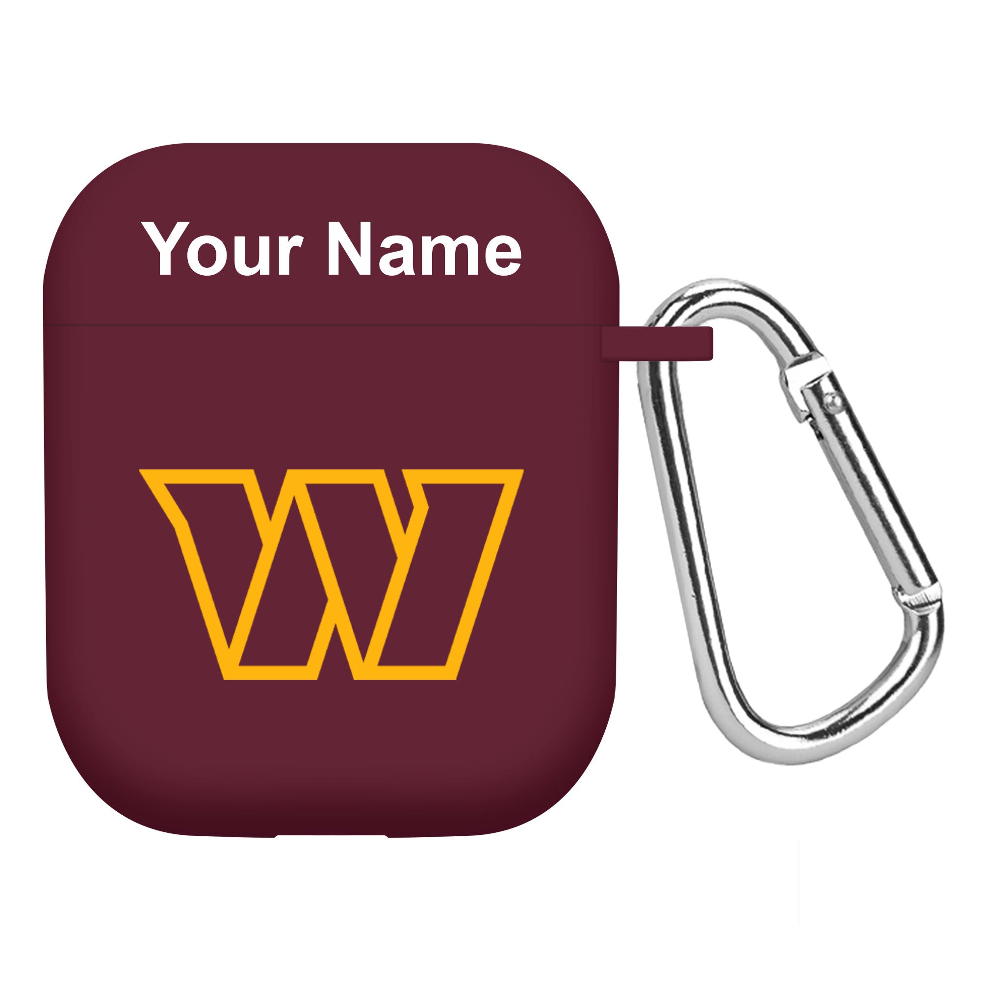 Washington Commanders Custom Name HD Apple AirPods Gen 1 & 2 Case Cover (Maroon)