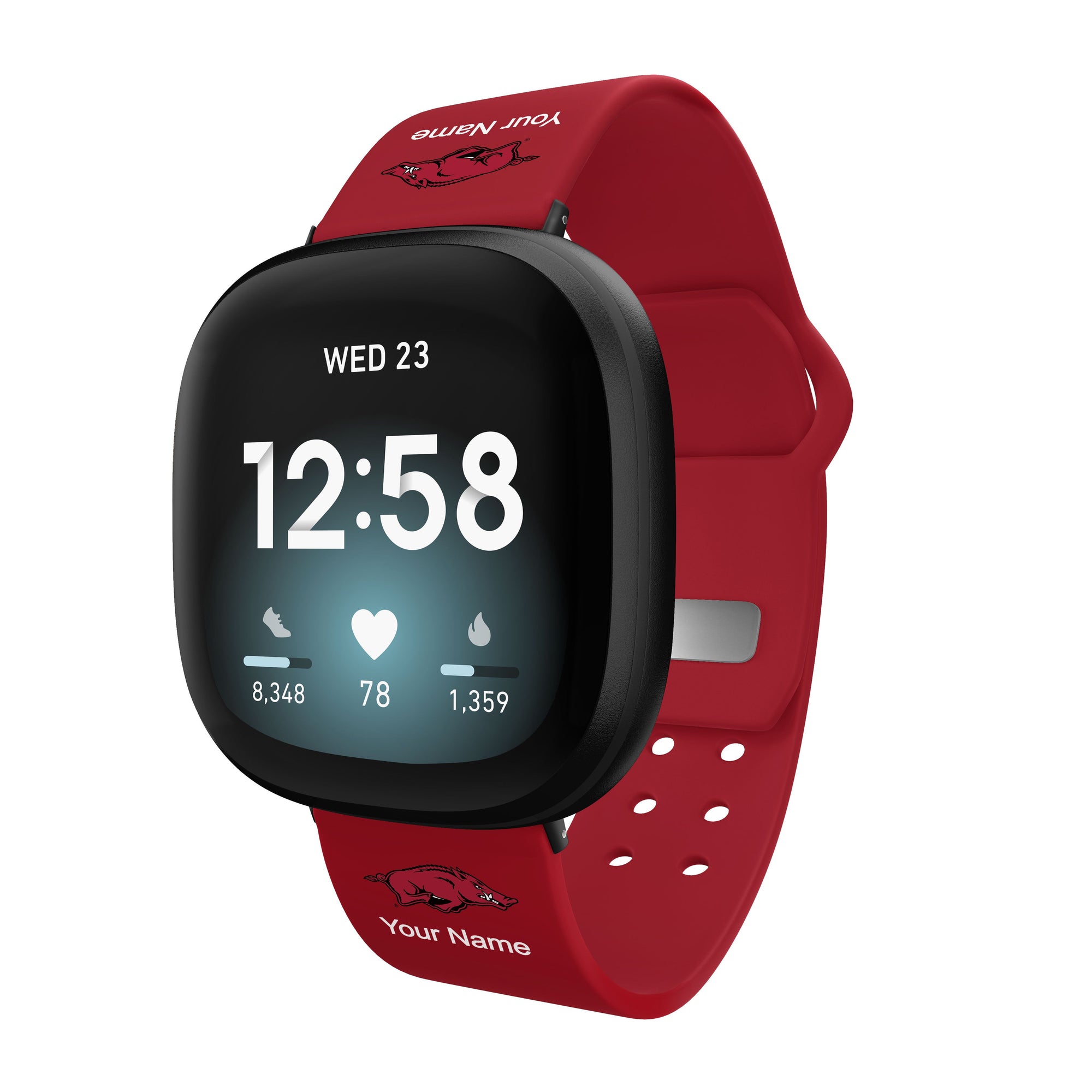 Arkansas Razorbacks Custom Name HD FitBit Versa 3 & Sense Watch Band