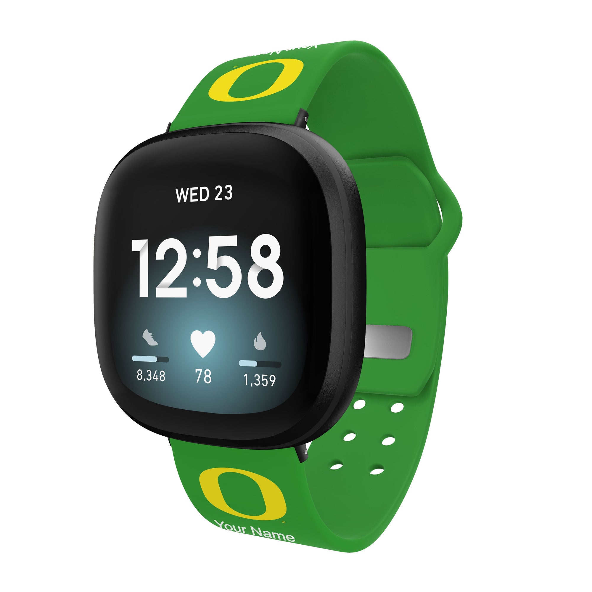 Oregon Ducks Silicone Custom Name HD FitBit Versa 3 & Sense Watch Band