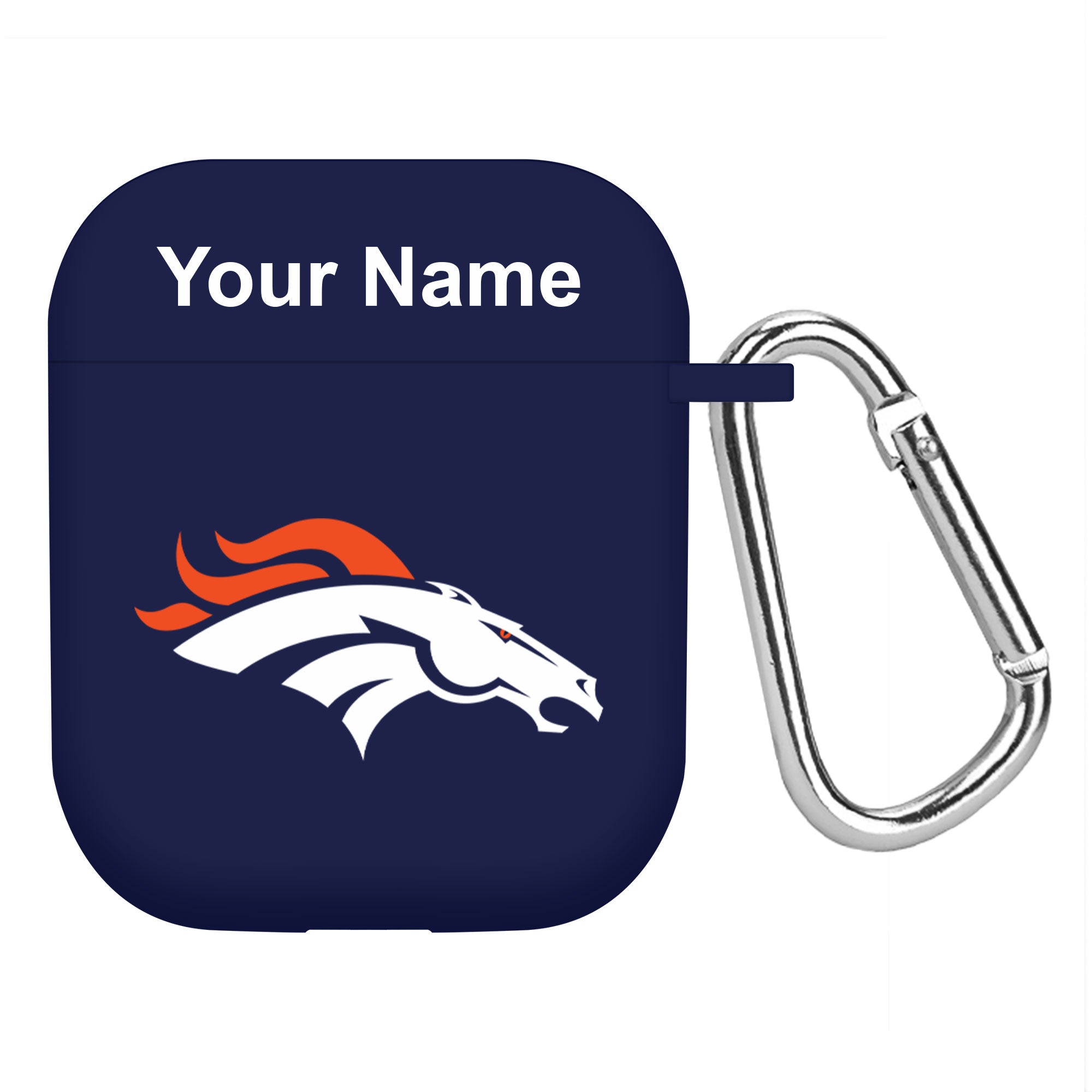 Denver Broncos Custom Name HD Apple AirPods Gen 1 & 2 Case Cover (Navy)