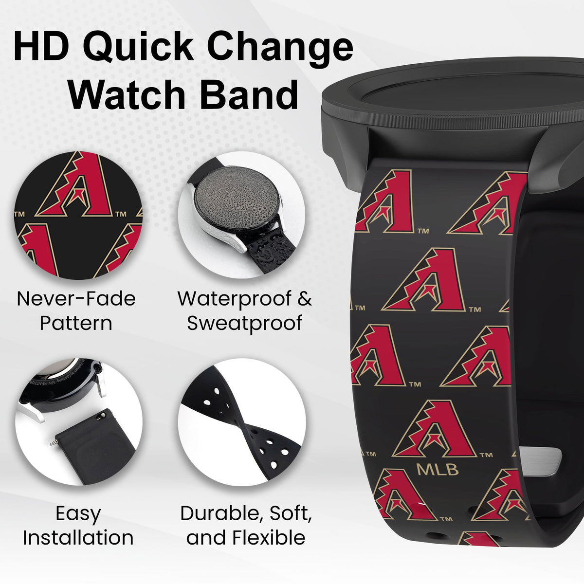 Game Time Arizona Diamondbacks HD Watch Band