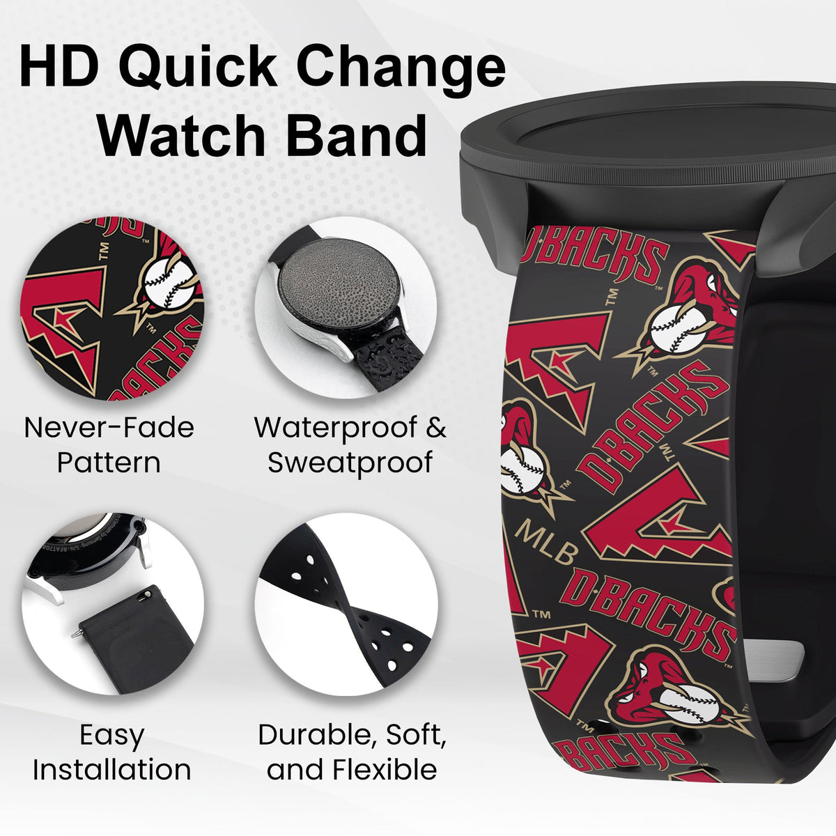 Game Time Arizona Diamondbacks HD Watch Band