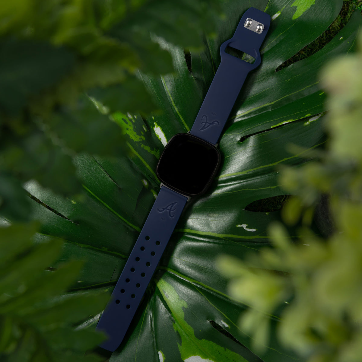 Atlanta Braves Engraved Silicone Sport Watch Band Compatible with FitBit Versa 3 &amp; Sense