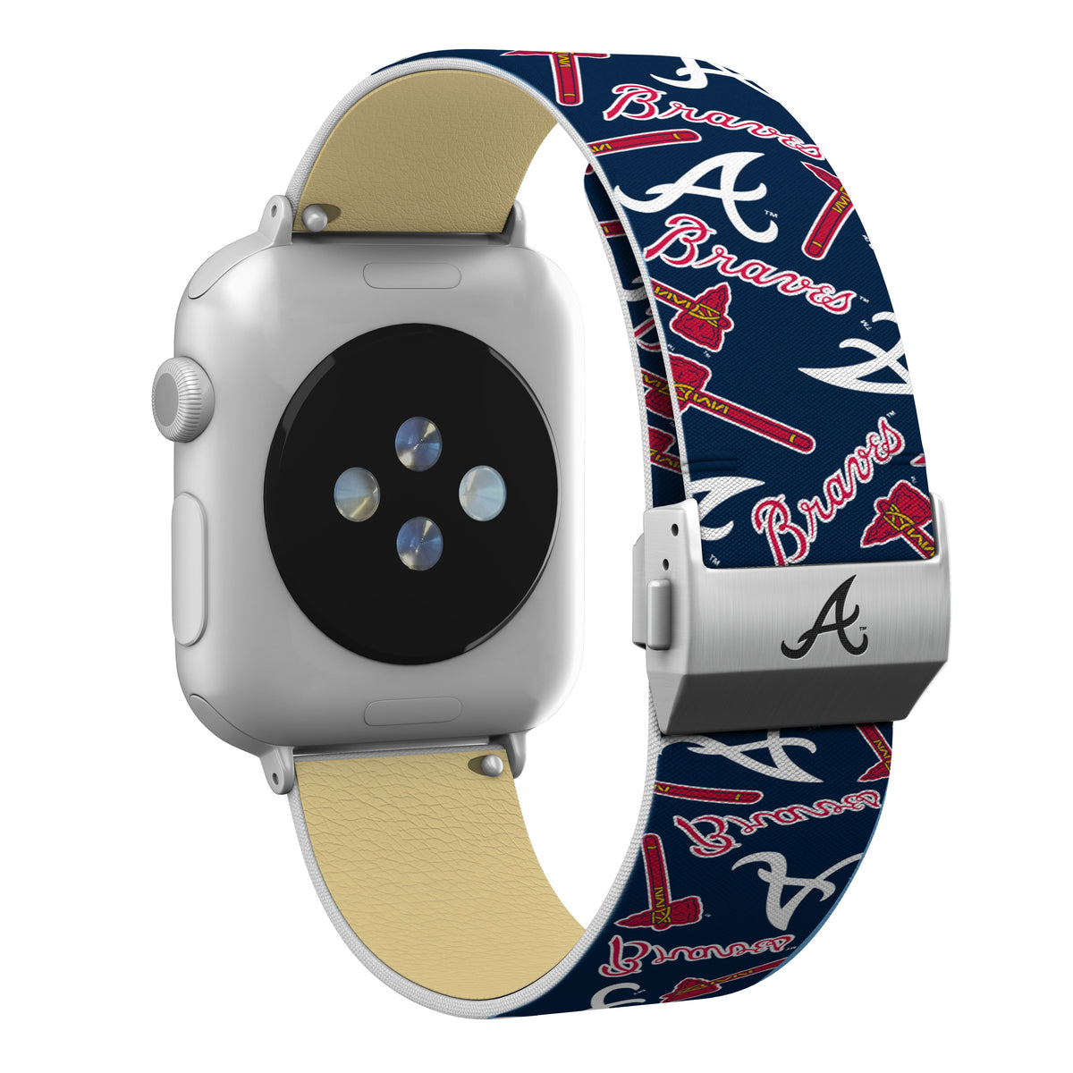 Atlanta Braves Full Print Watch Band With Engraved Buckle - Game Time