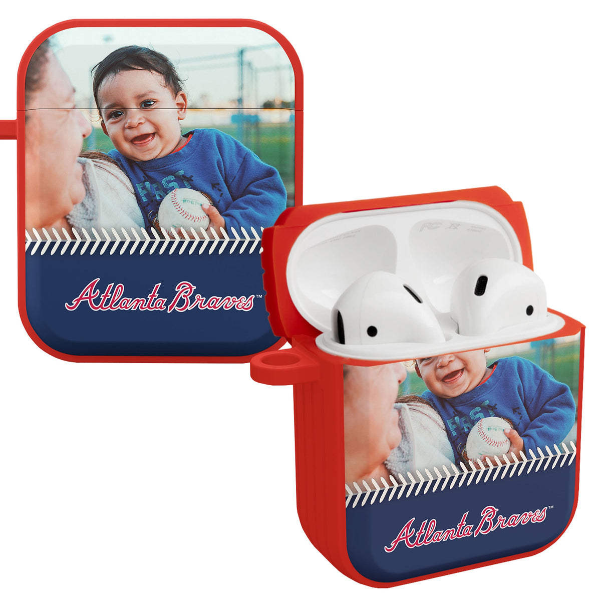 Atlanta Braves Custom Photo HDX Apple AirPods Gen 1 &amp; 2 Case Cover
