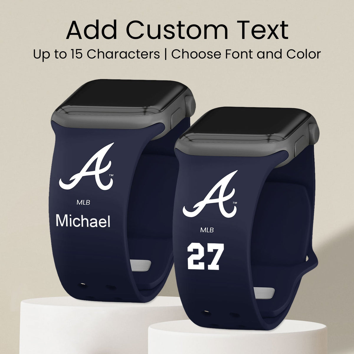 Atlanta Braves HD Custom Name Apple Watch Band