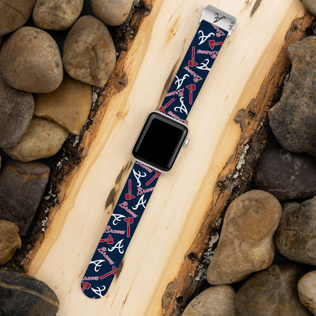 Game Time Atlanta Braves Signature Series Apple Watch Band With Engraved Buckle