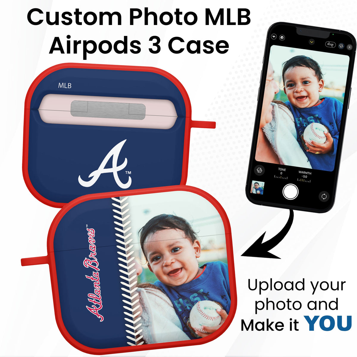Atlanta Braves Custom Photo HDX Apple AirPods Gen 3 Case Cover