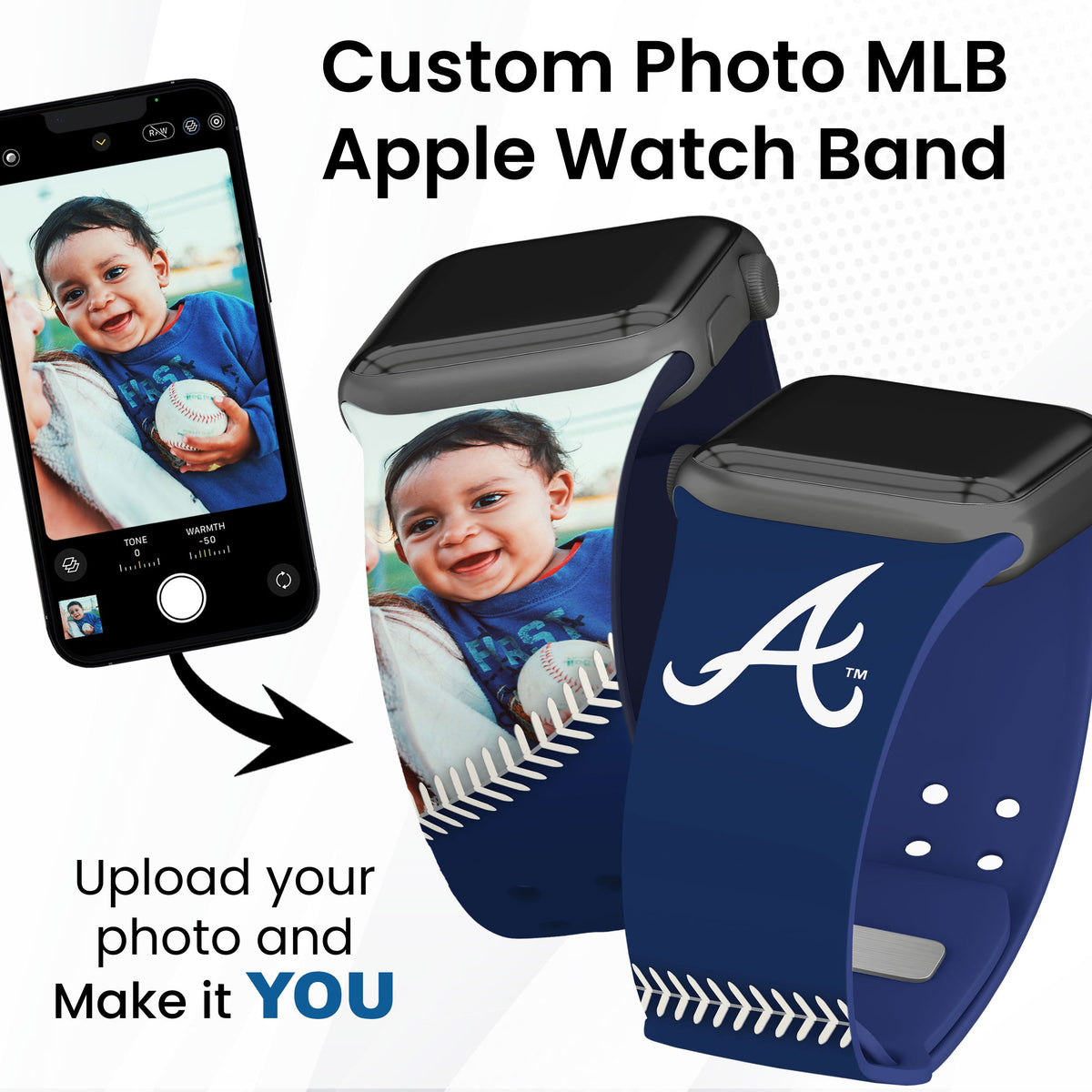 Atlanta Braves Custom Photo HD Apple Watch Band