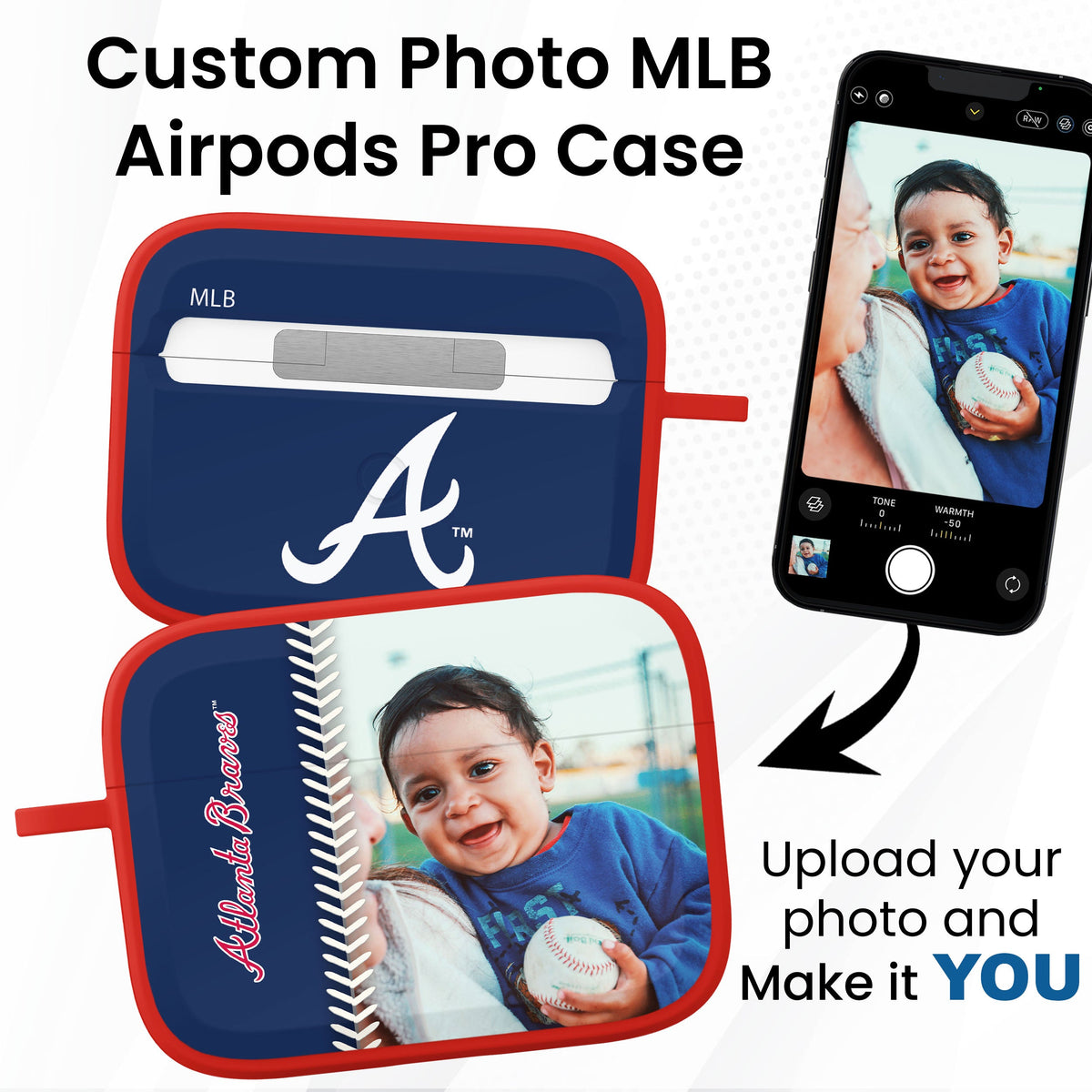 Atlanta Braves Custom Photo HDX Apple AirPods Pro Case Cover