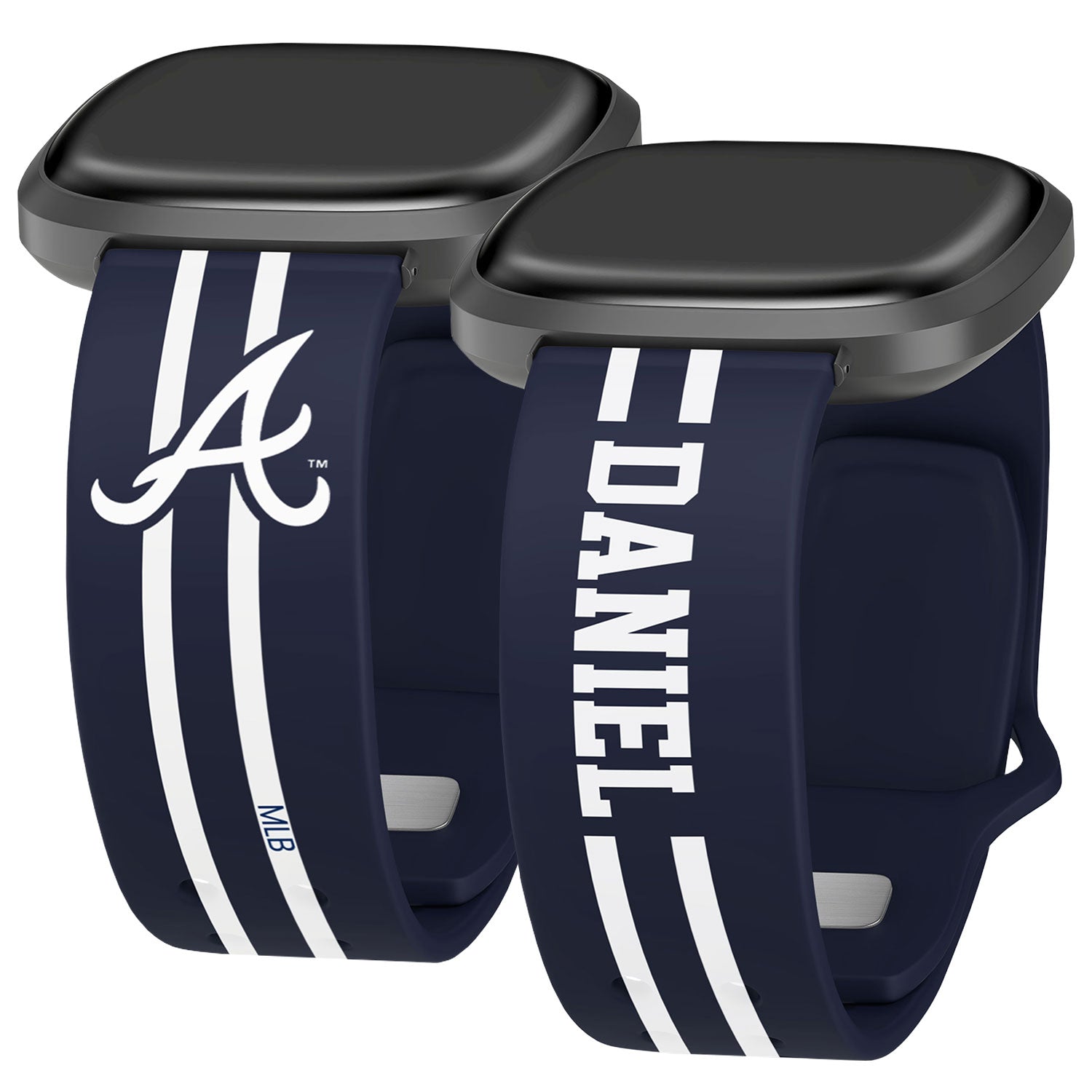 Atlanta Braves Custom Name HD Fitbit Versa 3 and Sense Watch Band