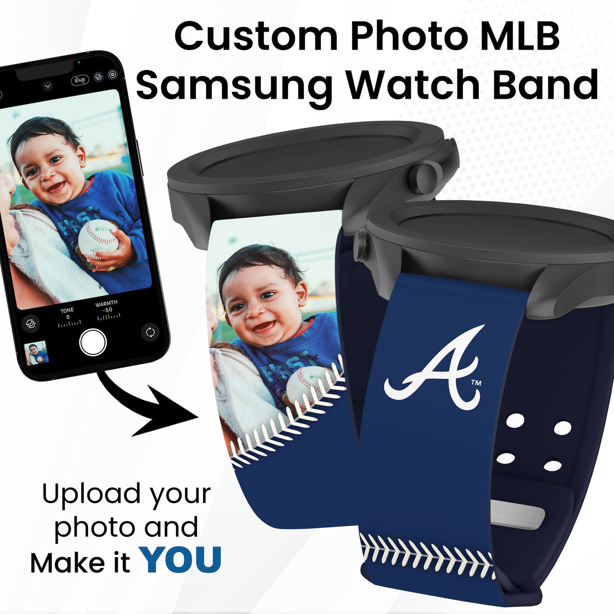 Atlanta Braves Custom Photo HD Samsung Galaxy Watch Band