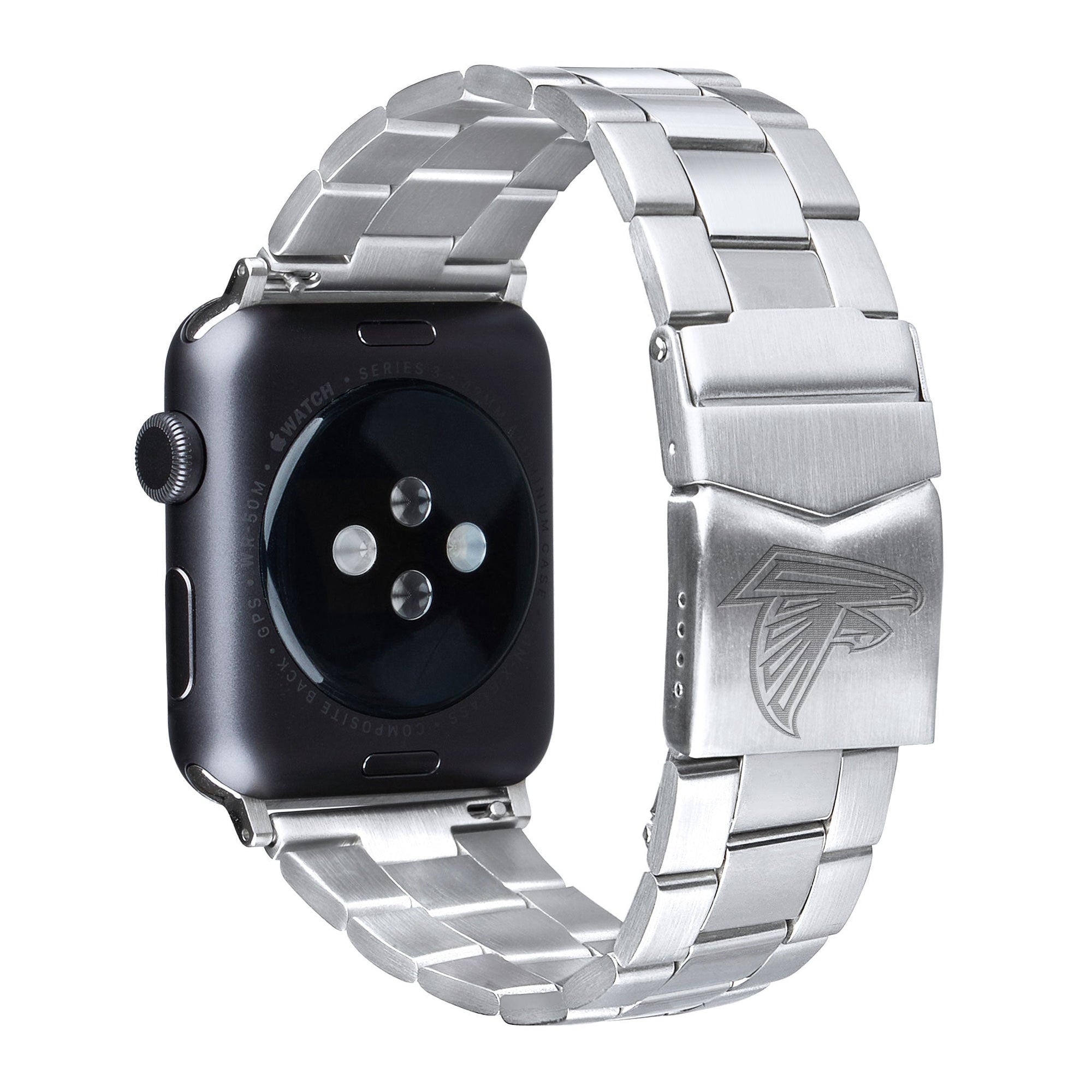 Atlanta Falcons Stainless Steel Link Style Apple Watch Band - AffinityBands
