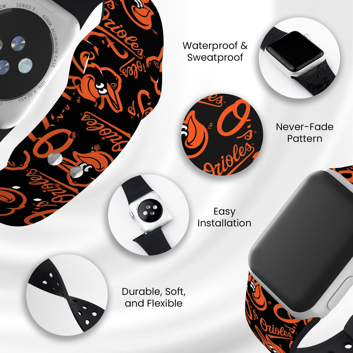 Baltimore Orioles HD Apple Watch Band