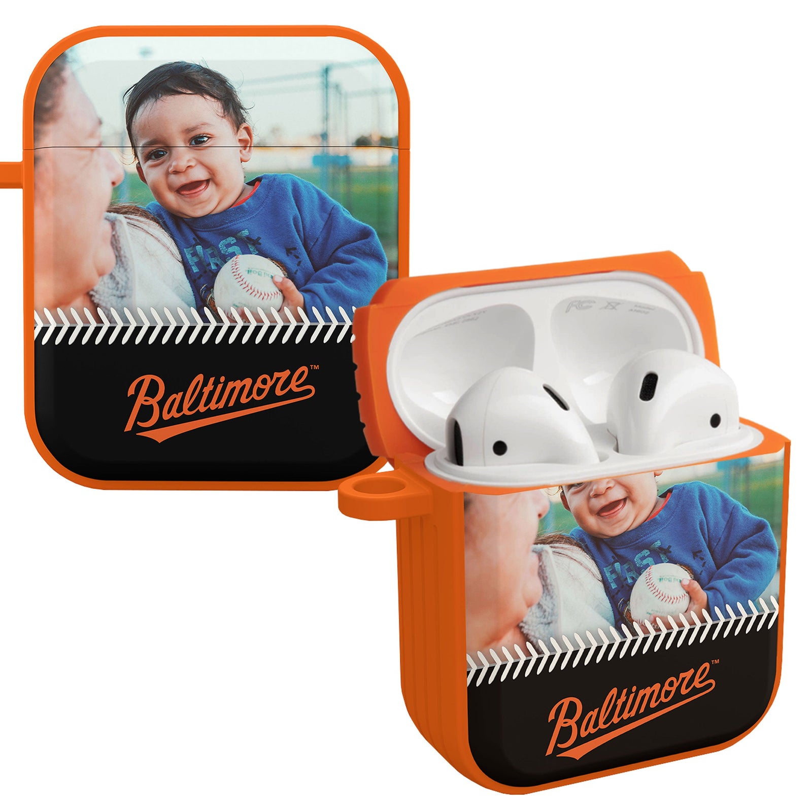 Baltimore Orioles Custom Photo HDX Apple AirPods Gen 1 & 2 Case Cover