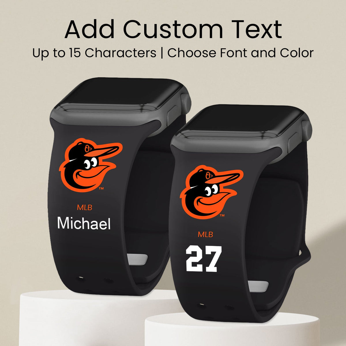 Baltimore Orioles HD Custom Name Apple Watch Band