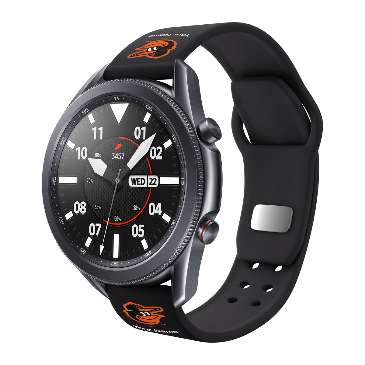 Baltimore Orioles HD Custom Name Watch Band Compatible with Samsung Galaxy Watch and more
