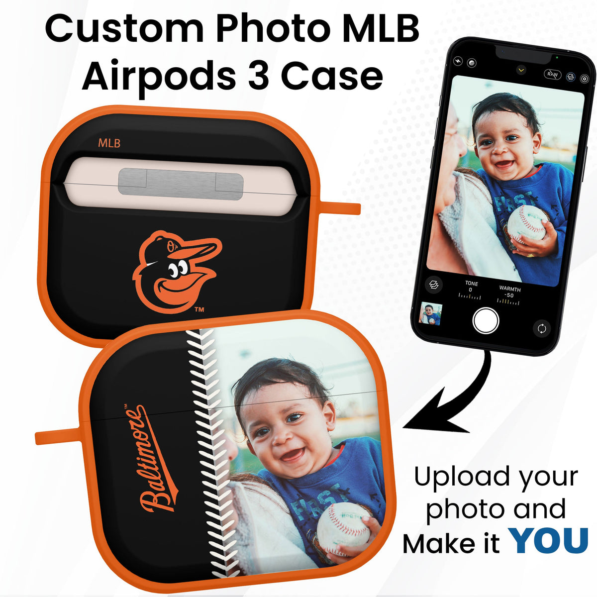 Baltimore Orioles Custom Photo HDX Apple AirPods Gen 3 Case Cover
