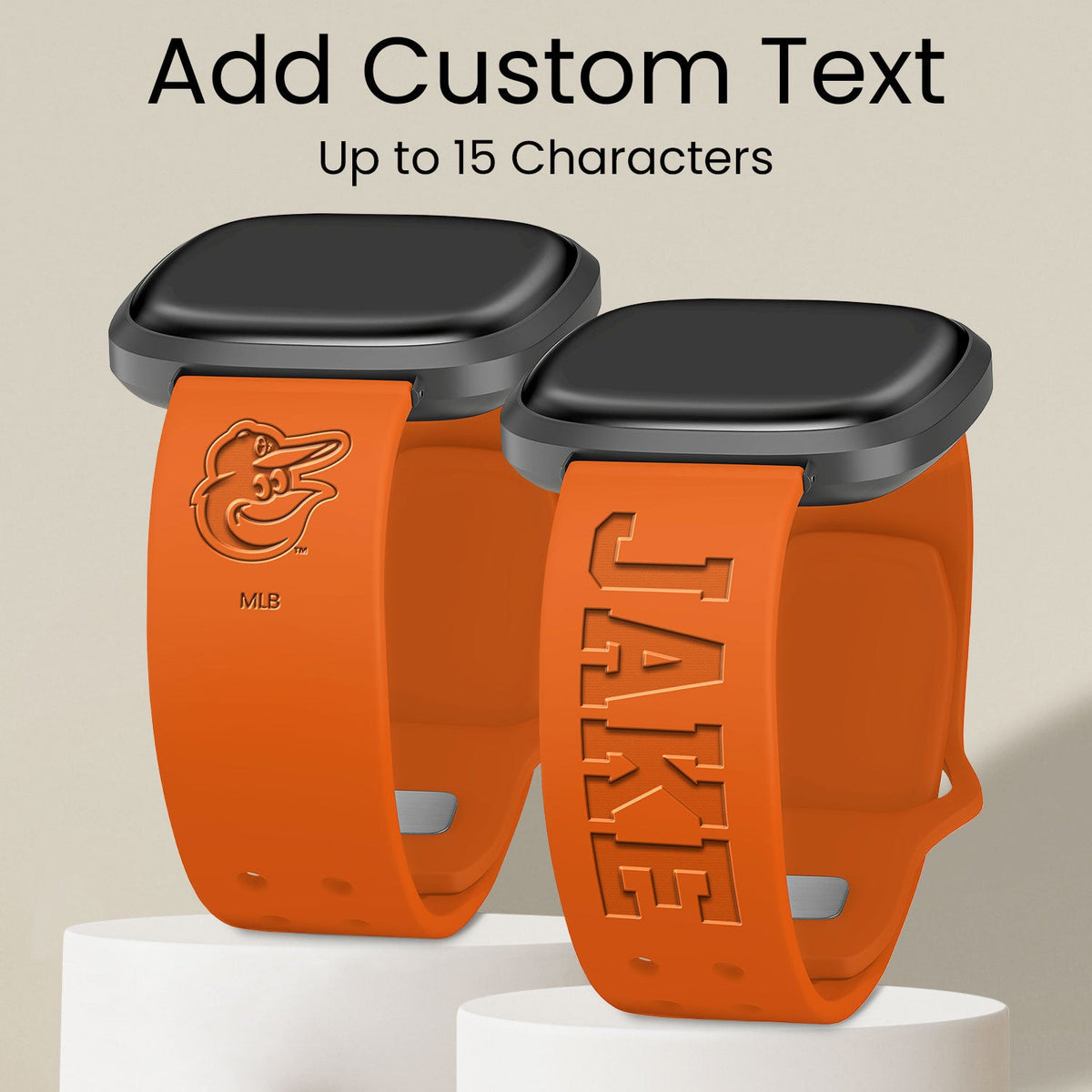 Baltimore Orioles Custom Engraved Fitbit Versa 3 and Sense Watch Band