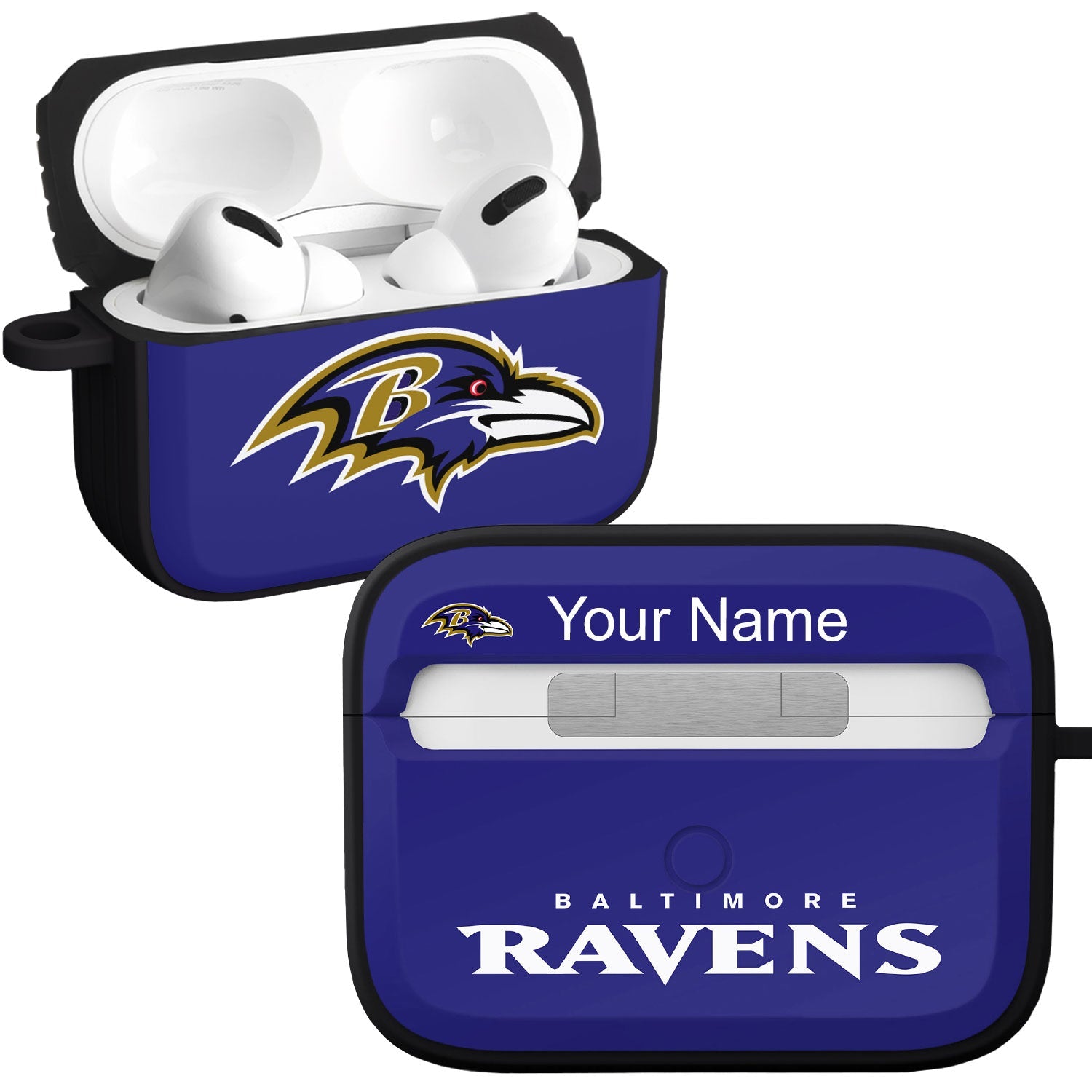 Baltimore Ravens HDX Custom Name Apple AirPods Pro Case Cover (Classic)