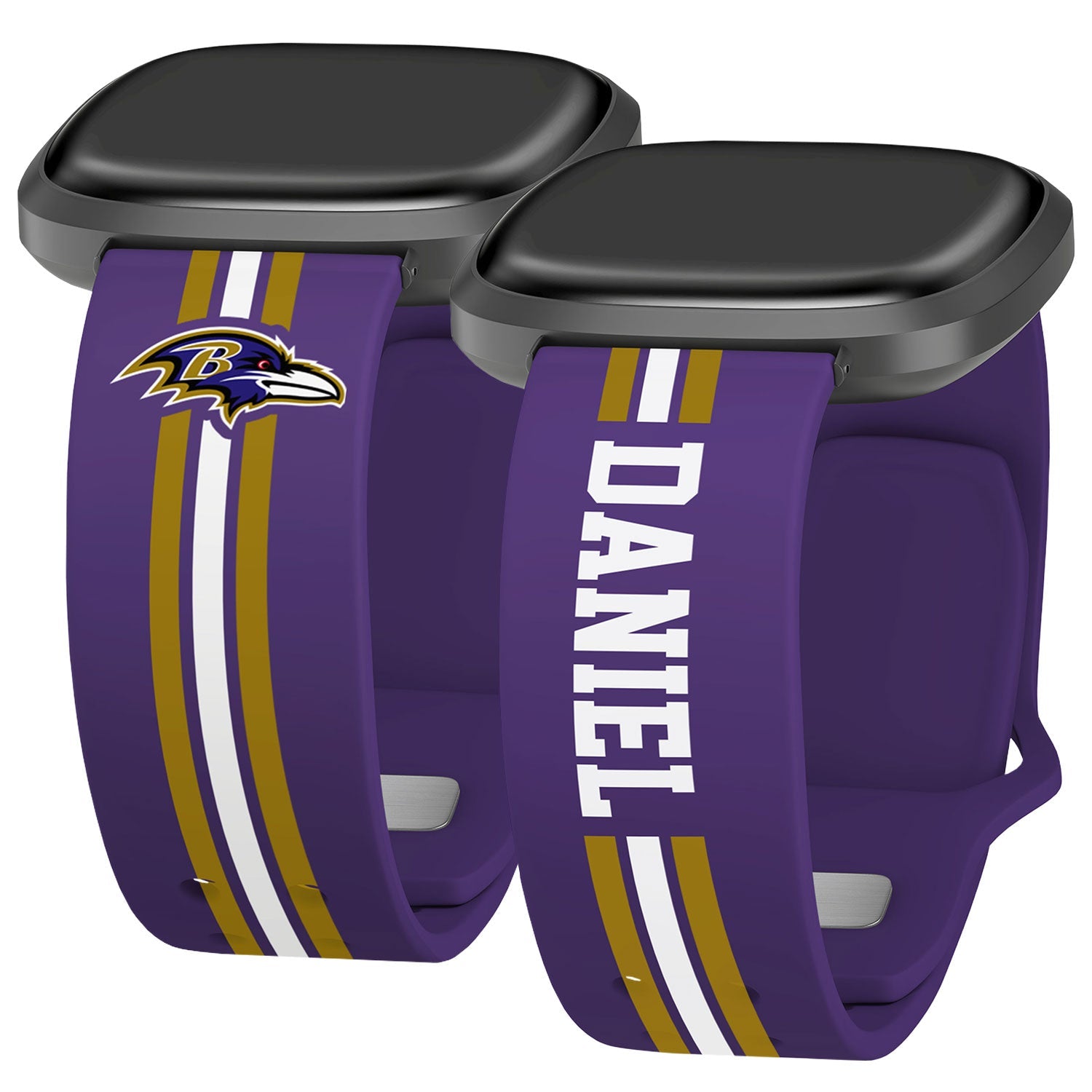 Baltimore Ravens Custom Name HD Fitbit Versa 3 and Sense Watch Band