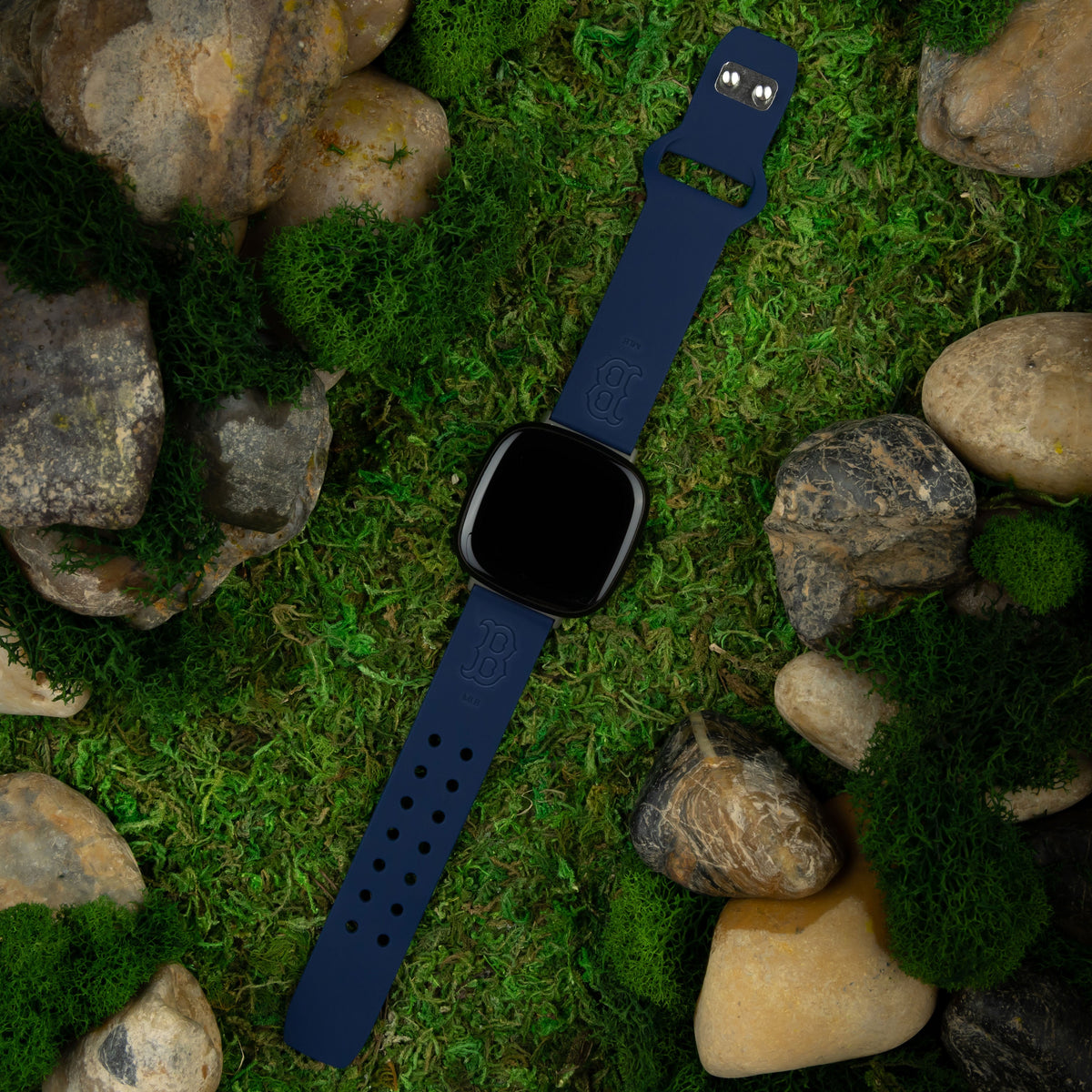 Game Time Boston Red Sox Engraved Silicone Sport Fitbit Watch Band