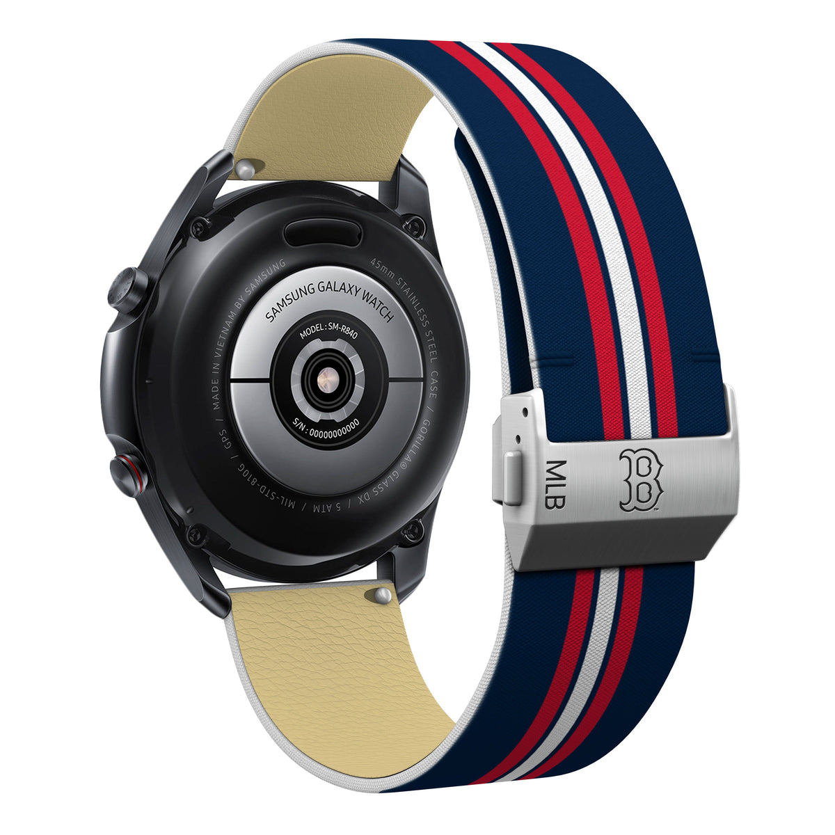 Boston Red Sox Full Print Quick Change Watch Band With Engraved Buckle - Game Time