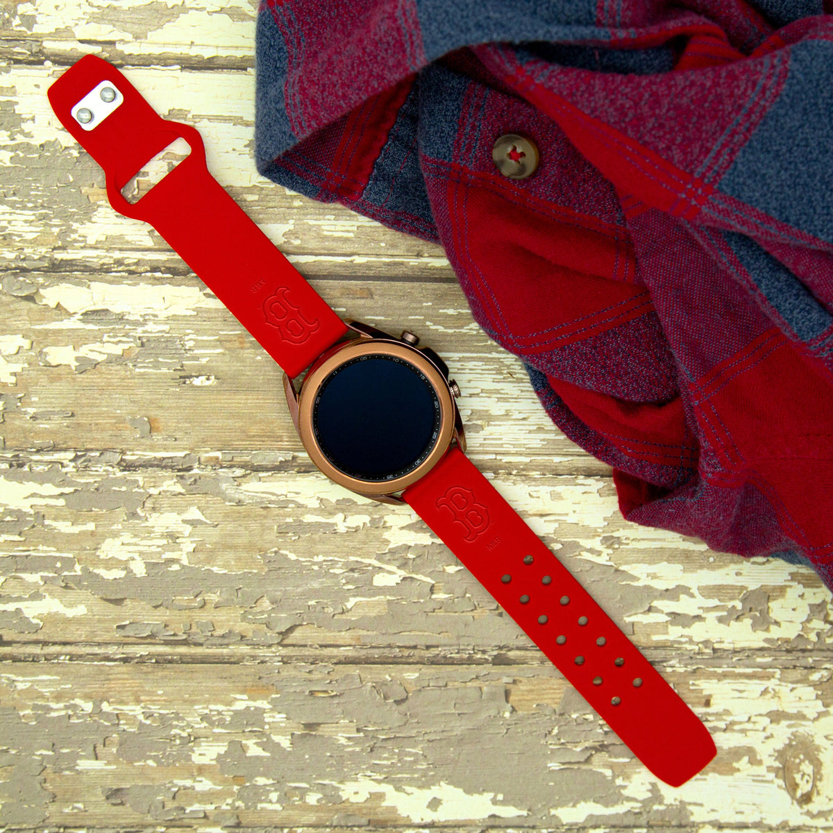 Boston Red Sox Engraved Samsung Watch Band And Buds Pro Combo