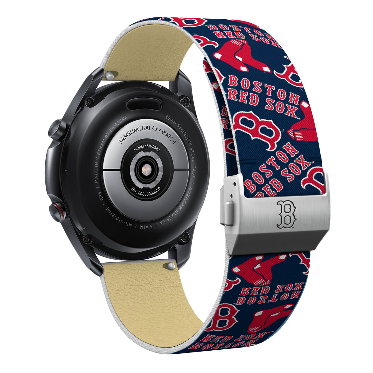 Boston Red Sox Full Print Quick Change Watch Band With Engraved Buckle - Game Time