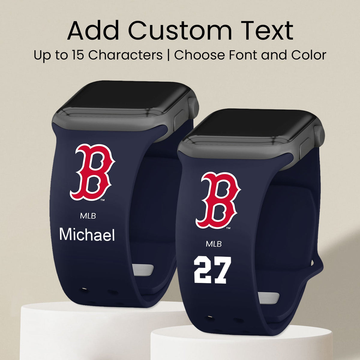 Boston Red Sox HD Custom Name Apple Watch Band