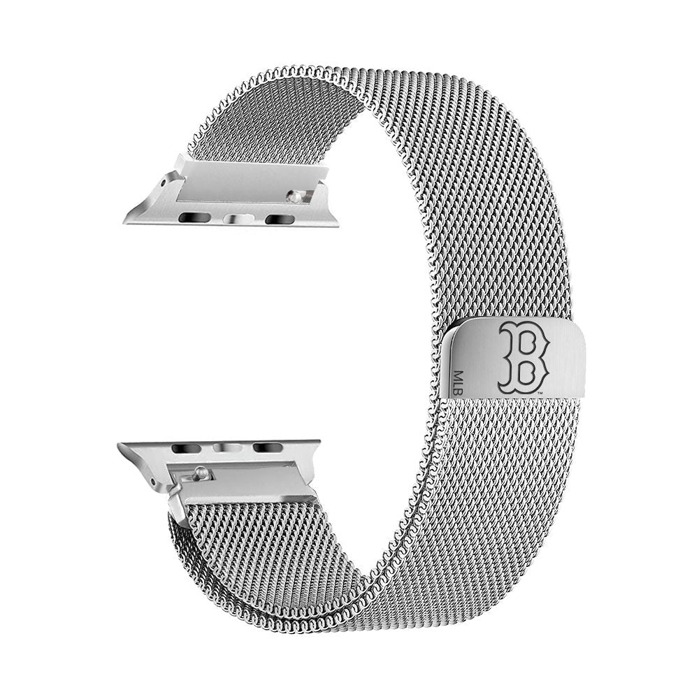 Boston Red Sox Stainless Steel Apple Watch Band - Game Time