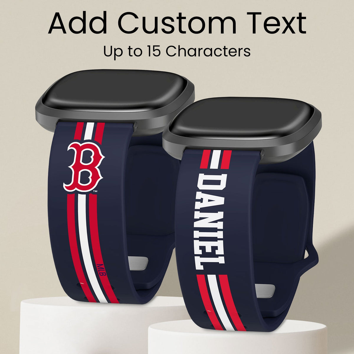 Boston Red Sox Custom Name HD Fitbit Versa 3 and Sense Watch Band