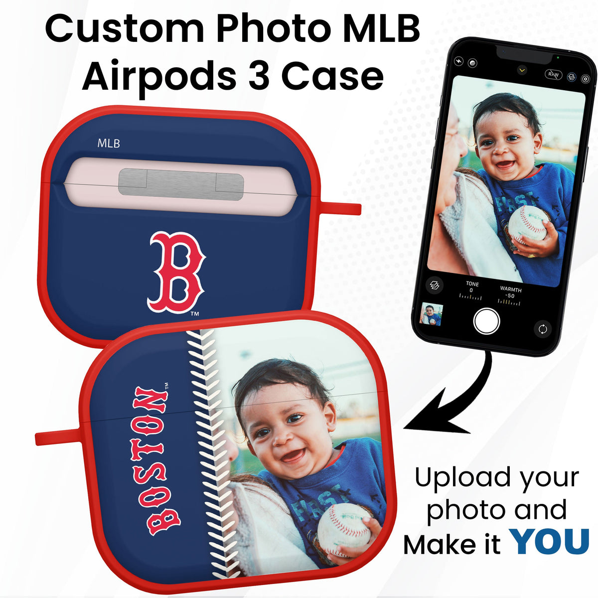 Boston Red Sox Custom Photo HDX Apple AirPods Gen 3 Case Cover