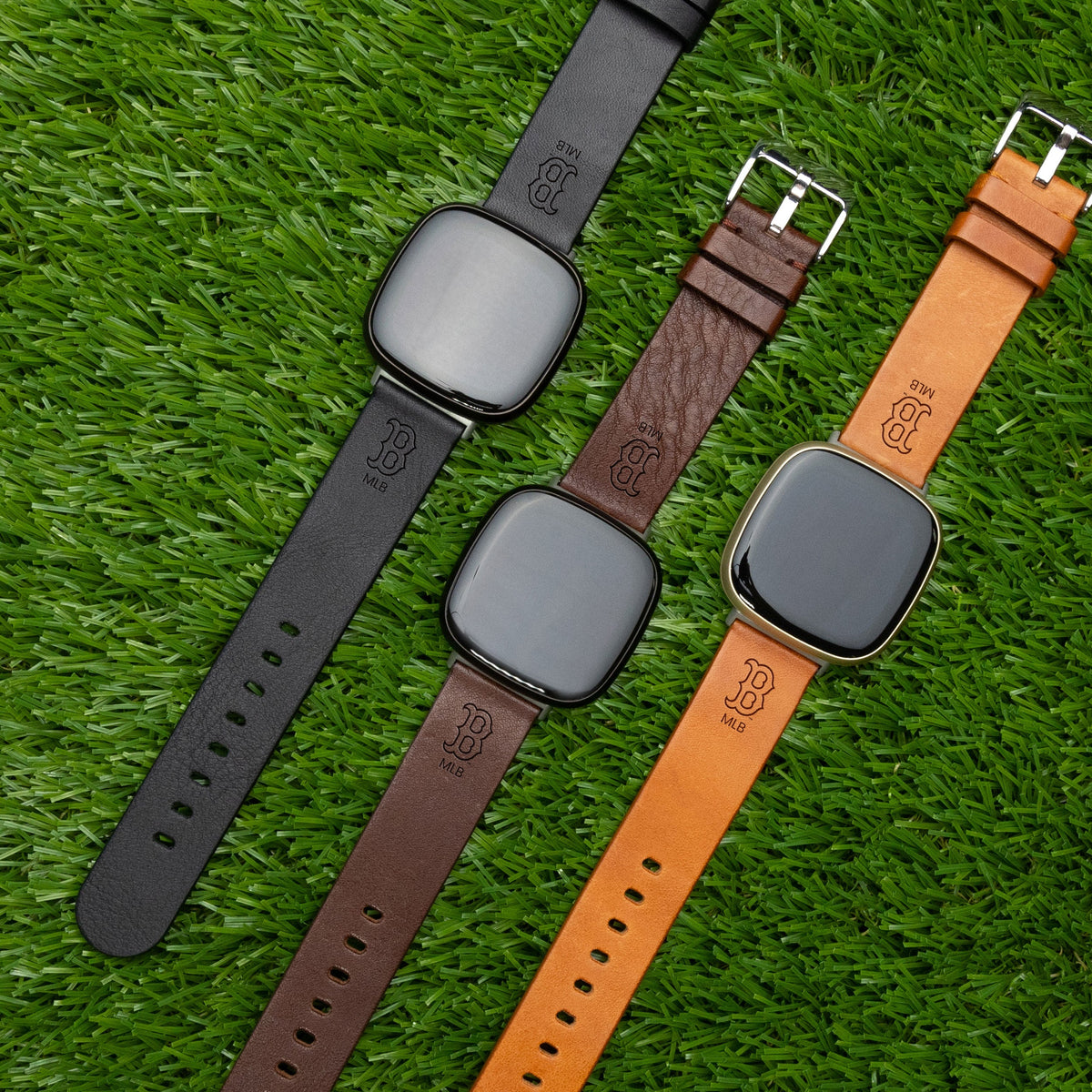 Boston Red Sox Leather Fitbit Watch Band