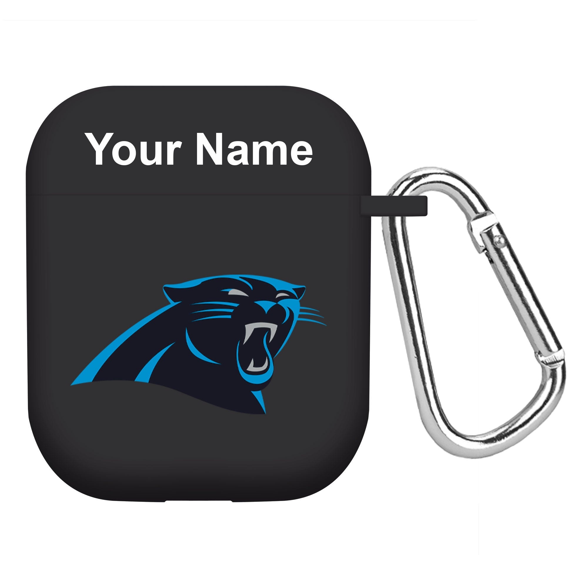 Carolina Panthers Custom Name HD Apple AirPods Gen 1 & 2 Case Cover (Black)